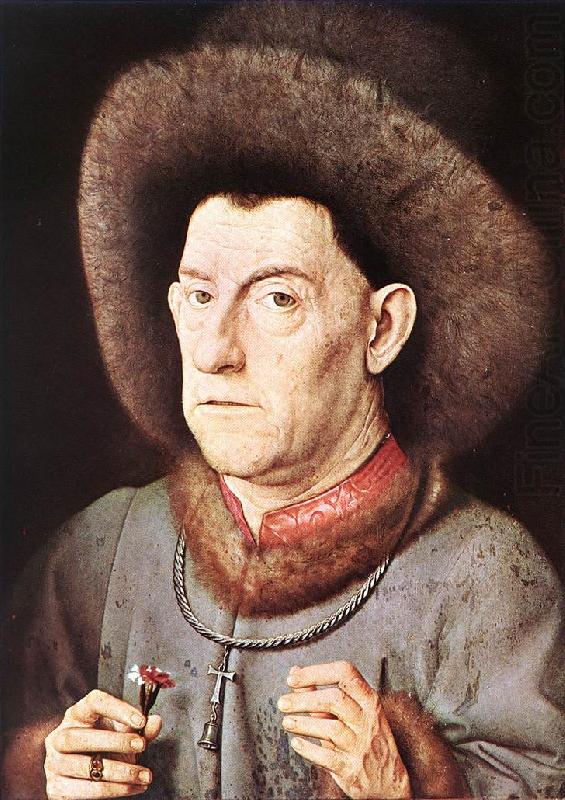 EYCK, Jan van Portrait of a Man with Carnation re china oil painting image